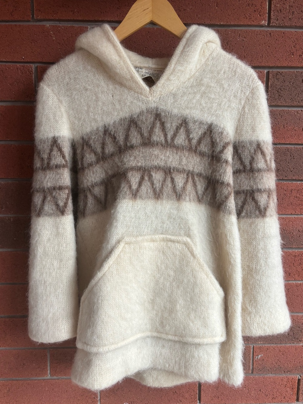 Vintage Hilda Ltd Iceland 100% Icelandic Wool Hooded Sweater Medium